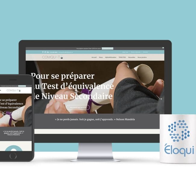 Capture d'écran du site Web de l'entreprise Comquat que nous avons réalisé